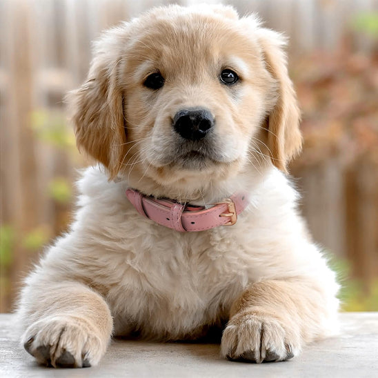 Collier chien cuir - PinkAura